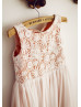 Lace Chiffon Irregular Hem Two-tone Flower Girl Dress
